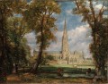 Cathédrale de Salisbury romantique John Constable